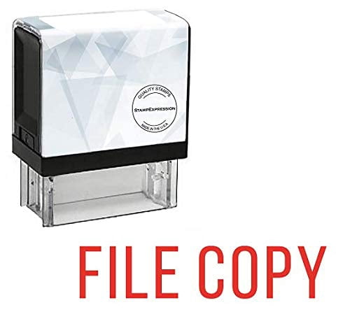 File Ink Stamp StampExpression - File Copy Office Self Inking Rubber Stamp - Red Ink ...