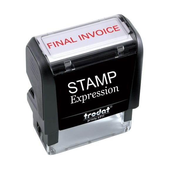 StampExpression - Final Invoice Office Self Inking Rubber Stamp - Red Ink (A-5522)