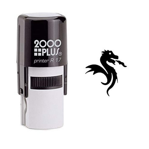 StampExpression - Fire Breathing Dragon Self Inking Rubber Stamp - Black Ink (W-6809)