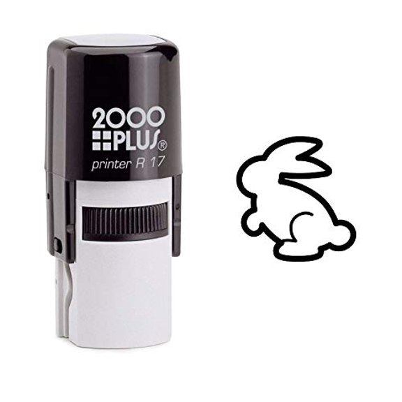 StampExpression - Fluffy Bunny Self Inking Rubber Stamp - Black Ink (W-6772)