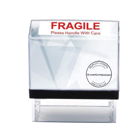 StampExpression - Fragile Please Handle with Care Office Self Inking Rubber Stamp - Red Ink (A-5651)