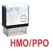 StampExpression - HMO/PPO Office Self Inking Rubber Stamp - Red Ink A-5715