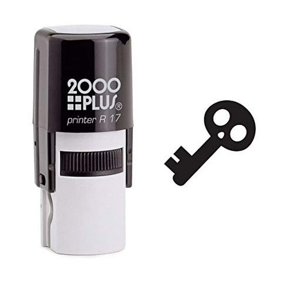 StampExpression - Hallow Lock Key Self Inking Rubber Stamp - Black Ink (W-6923)