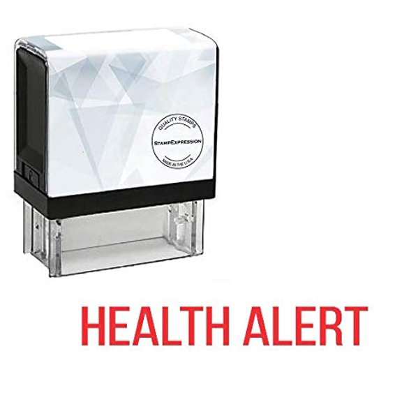 StampExpression - Health Alert Office Self Inking Rubber Stamp - Red Ink (A-5711)