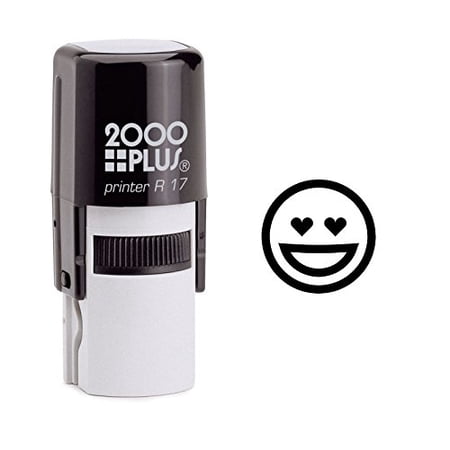 StampExpression - Heart Eyes Emoji Self Inking Rubber Stamp - Black Ink (W-6300)