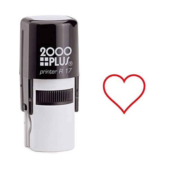 StampExpression - Heart Self Inking Rubber Stamp - Red Ink (W-6040)