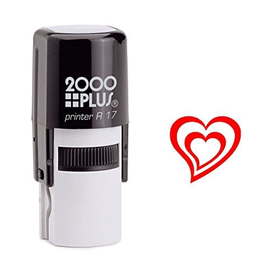 StampExpression - Heart in a Heart Self Inking Rubber Stamp - Red Ink (W-6272)