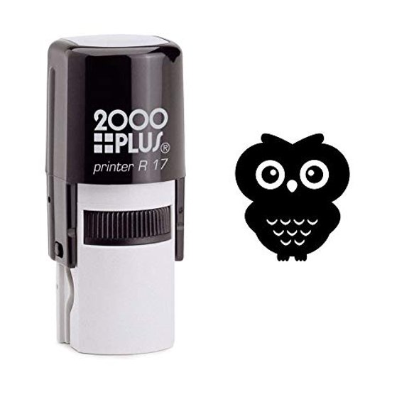 StampExpression - Inquisitive Owl Self Inking Rubber Stamp - Black Ink (W-6888)