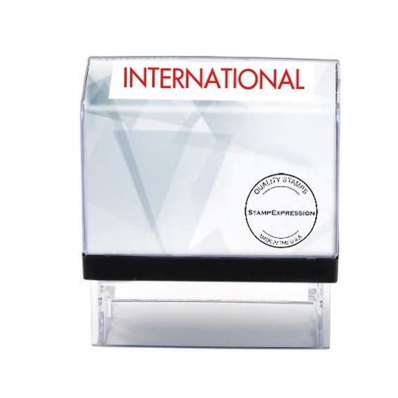 StampExpression - International Office Self Inking Rubber Stamp - Red Ink (A-5896)