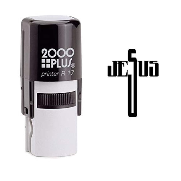 StampExpression - Jesus Cross Self Inking Rubber Stamp - Black Ink (W-6869)