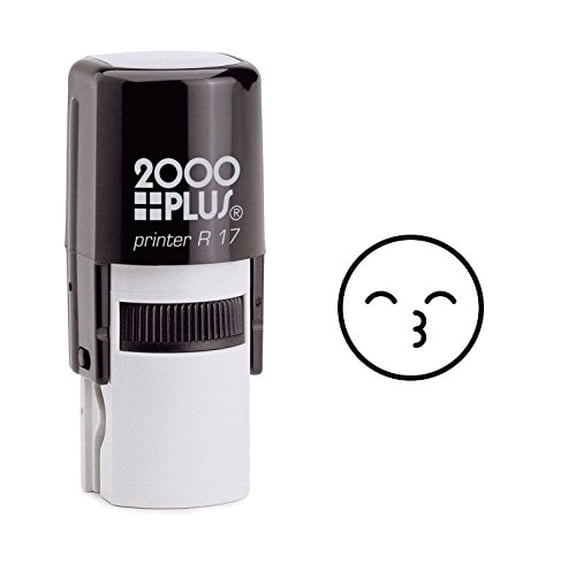 StampExpression - Kissing SmileySelf Inking Rubber Stamp - Black Ink (W-6046)