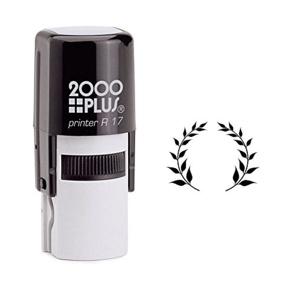 StampExpression - Laurel Crown Self Inking Rubber Stamp - Black Ink (W-6027)