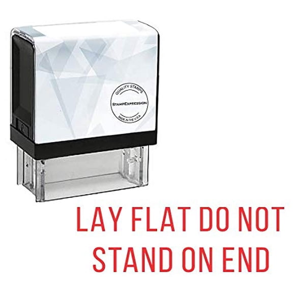 StampExpression - Lay Flat DO NOT Stand ON END Office Self Inking Rubber Stamp - Red Ink (A-5555)