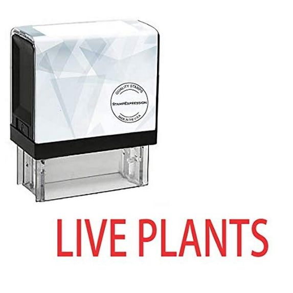 StampExpression - Live Plants Office Self Inking Rubber Stamp - Red Ink (A-5558)