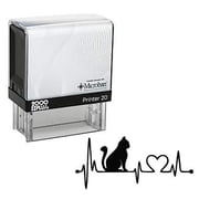 StampExpression - Love Cat Hartline Self Inking Rubber Stamp - Black Ink A-80093