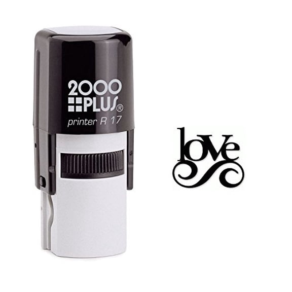 StampExpression - Love Typography Self Inking Rubber Stamp - Black Ink (W-6250)