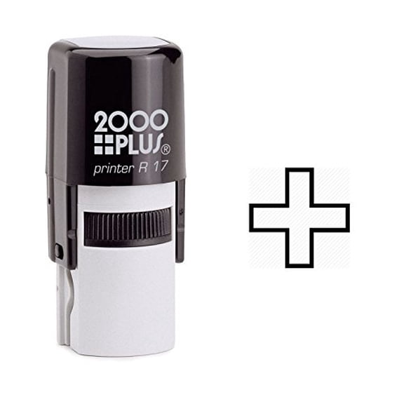 StampExpression - Medical Cross Self Inking Rubber Stamp - Black Ink (W-6203)