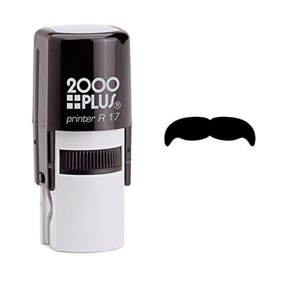 StampExpression - Military Mustache Self Inking Rubber Stamp - Black Ink (W-6729)