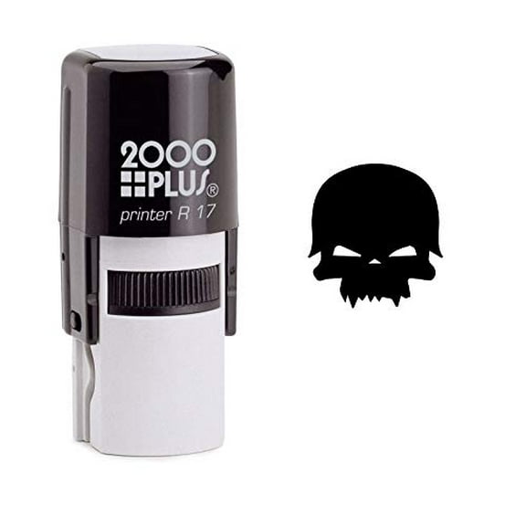 StampExpression - Monster Skull Self Inking Rubber Stamp - Black Ink (W-6610)