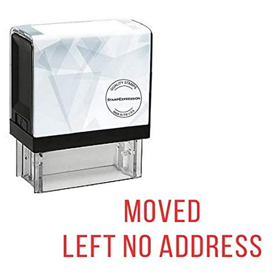 StampExpression - Moved Left NO Address Office Self Inking Rubber Stamp - Red Ink (A-5560)