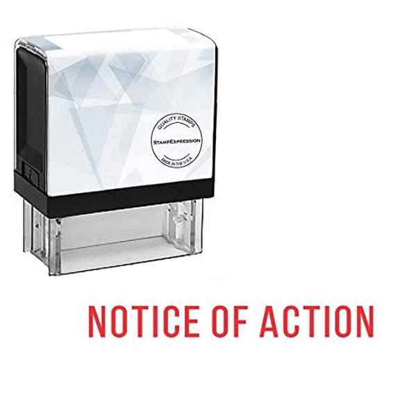 StampExpression - Notice of Action Office Self Inking Rubber Stamp - Red Ink (A-5756)