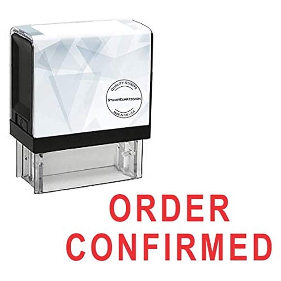 StampExpression - Order Confirmed Office Self Inking Rubber Stamp - Red Ink (A-5336)