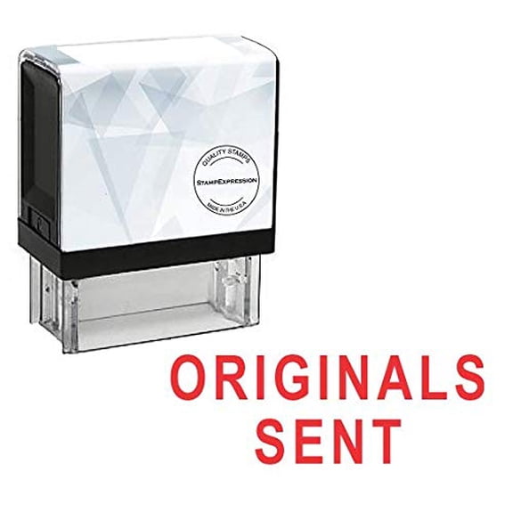 StampExpression - Originals Sent Office Self Inking Rubber Stamp - Red Ink (A-5333)