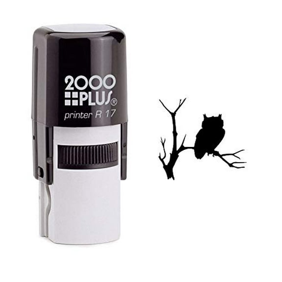 StampExpression - Owl on a Tree Self Inking Rubber Stamp - Black Ink (W-6890)