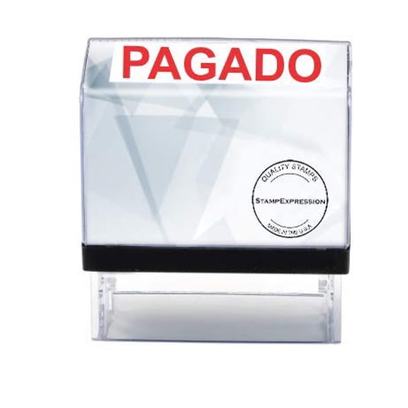 StampExpression - PAGADO Spanish Self Inking Rubber Stamp - Red Ink (A-80107)