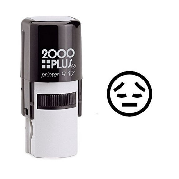 StampExpression - Pained Face Emoji Self Inking Rubber Stamp - Black Ink (W-6351)
