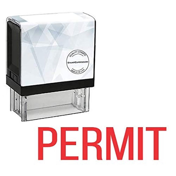 StampExpression - Permit Office Self Inking Rubber Stamp - Red Ink (A-5347)