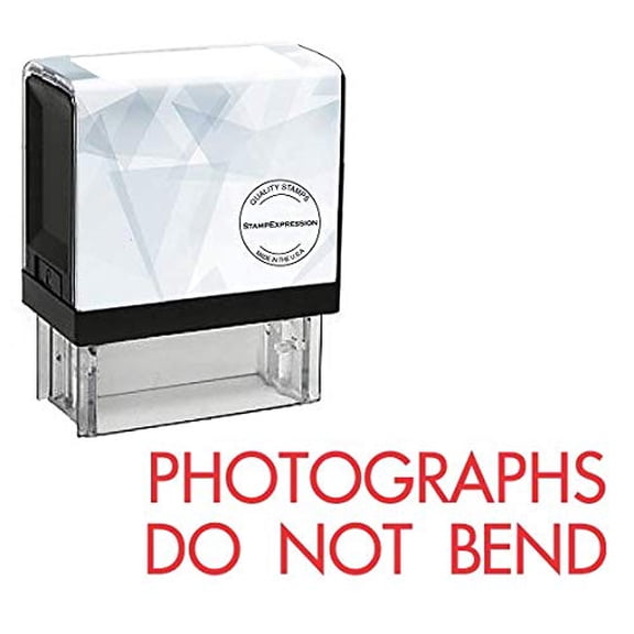 StampExpression - Photographs DO NOT Bend Office Self Inking Rubber Stamp - Red Ink (A-5874)