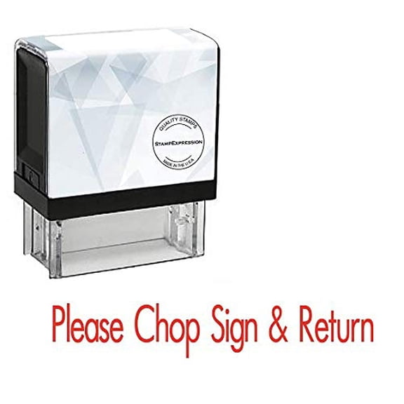 StampExpression - Please Chop Sign and Return Office Self Inking Rubber Stamp - Red Ink (A-5043)