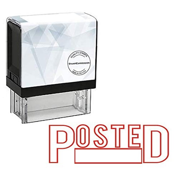 StampExpression - Posted Office Self Inking Rubber Stamp - Red Ink (A-5041)