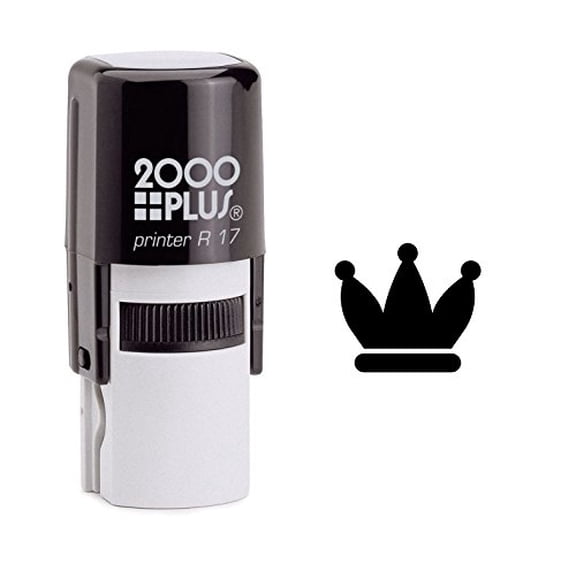 StampExpression - Queen's Crown Chess Piece Self Inking Rubber Stamp - Black Ink (W-6388)