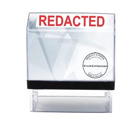 StampExpression - REDACTED Office Self Inking Rubber Stamp - Red Ink (A-5364)