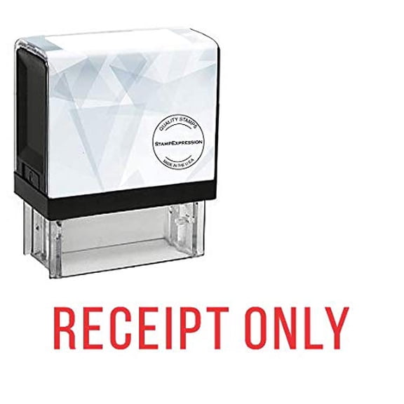 StampExpression - Receipt ONLY Office Self Inking Rubber Stamp - Red Ink (A-5372)