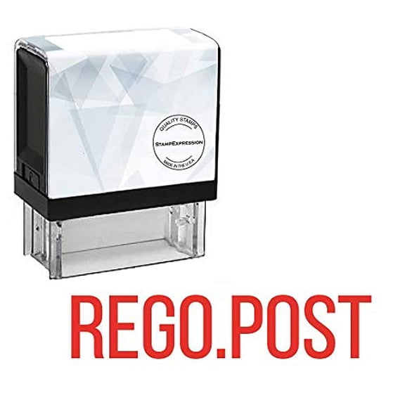 StampExpression - Rego.Post Office Self Inking Rubber Stamp - Red Ink (A-5081)