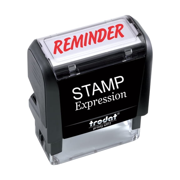 StampExpression - Reminder Office Self Inking Rubber Stamp - Red Ink (W-5047)