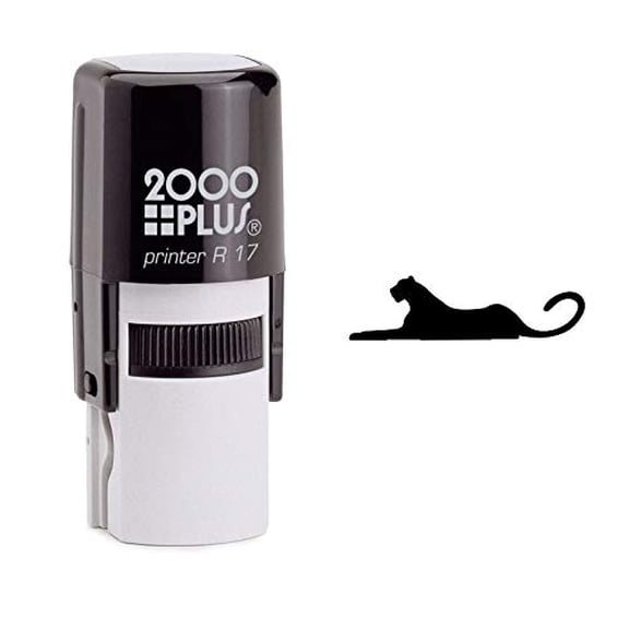 StampExpression - Resting Leopard Self Inking Rubber Stamp - Black Ink (W-6864)