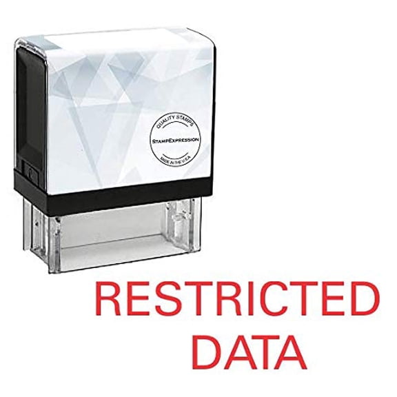 StampExpression - Restricted Data Office Self Inking Rubber Stamp - Red Ink (A-5611)