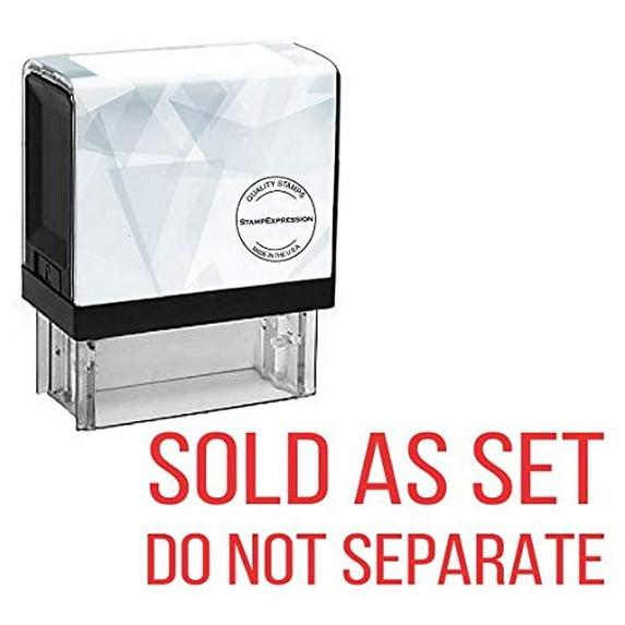StampExpression - Sold AS Set DO NOT Separate Office Self Inking Rubber Stamp - Red Ink (A-5957)