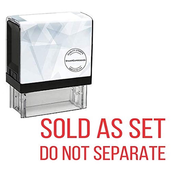 StampExpression - Sold AS Set DO NOT Separate Office Self Inking Rubber Stamp - Red Ink (A-5957)