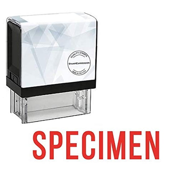 StampExpression - Specimen Office Self Inking Rubber Stamp - Red Ink (A-5086)