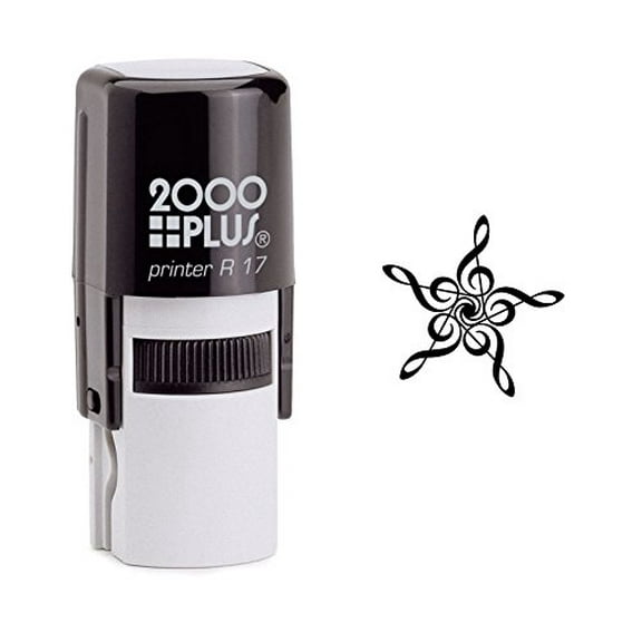 StampExpression - Star G Clef Self Inking Rubber Stamp - Black Ink (W-6503)