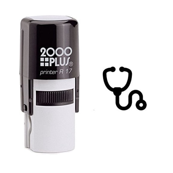 StampExpression - Stethoscope Medical Apparatus Self Inking Rubber Stamp - Black Ink (W-6350)