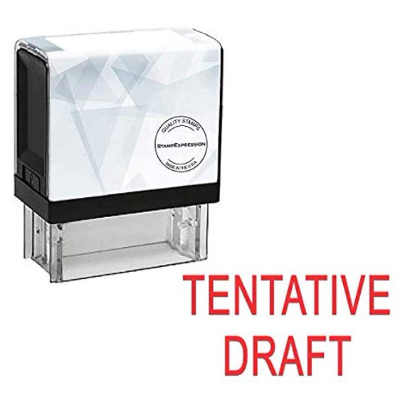 StampExpression - Tentative Draft Office Self Inking Rubber Stamp - Red Ink (A-5847)