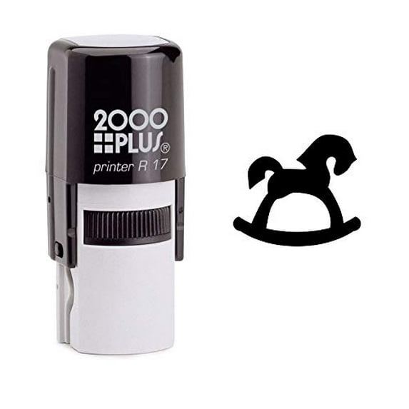 StampExpression - Toy Rocking Horse Self Inking Rubber Stamp - Black Ink (W-6855)