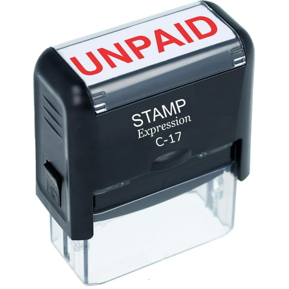 StampExpression - UNPAID Office Self Inking Rubber Stamp - Red Ink (A-5415)
