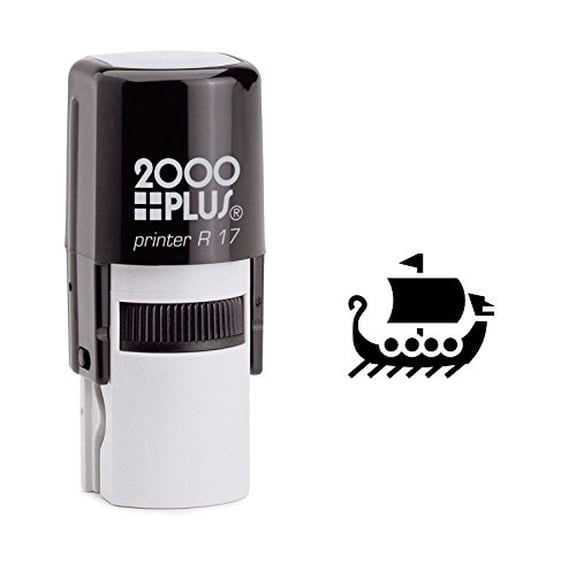 StampExpression - Viking Ship Self Inking Rubber Stamp - Black Ink (W-6127)